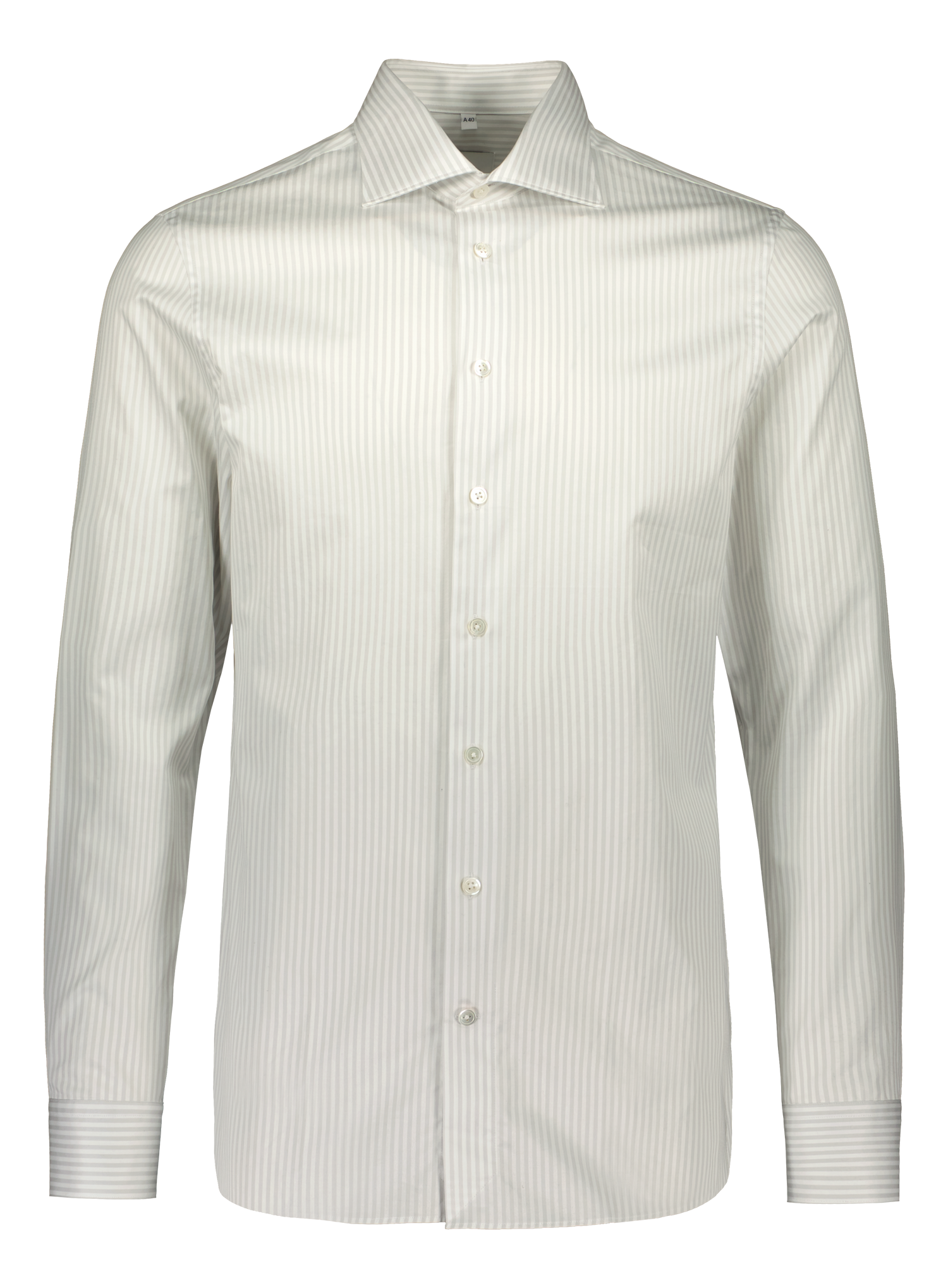 Slim fit Shirt in Thomas Mason Light Grey Bengal stripe (7945411133662)