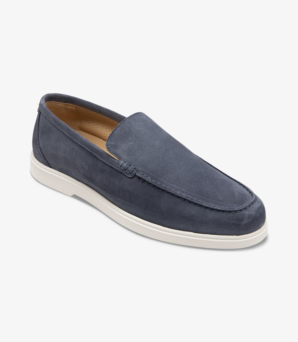 Tuscany Slip On Shoes in Blue Leather (7950152958174)