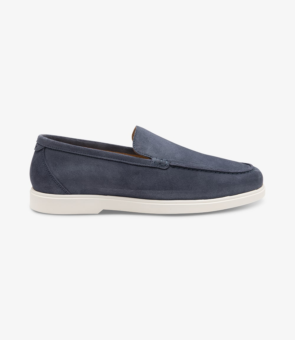 Tuscany Slip On Shoes in Blue Leather (7950152958174)
