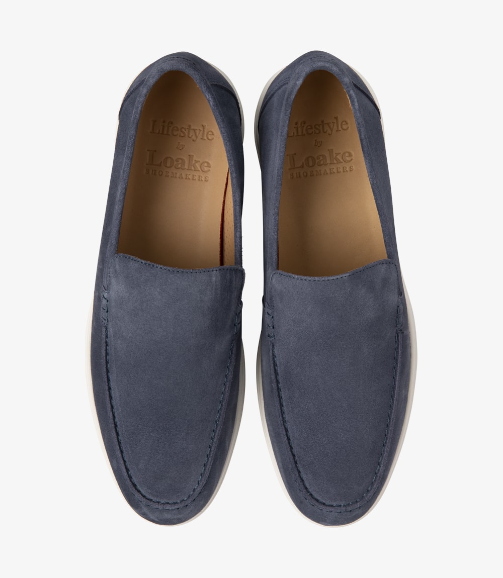 Tuscany Slip On Shoes in Denim Blue Leather (7950152958174)